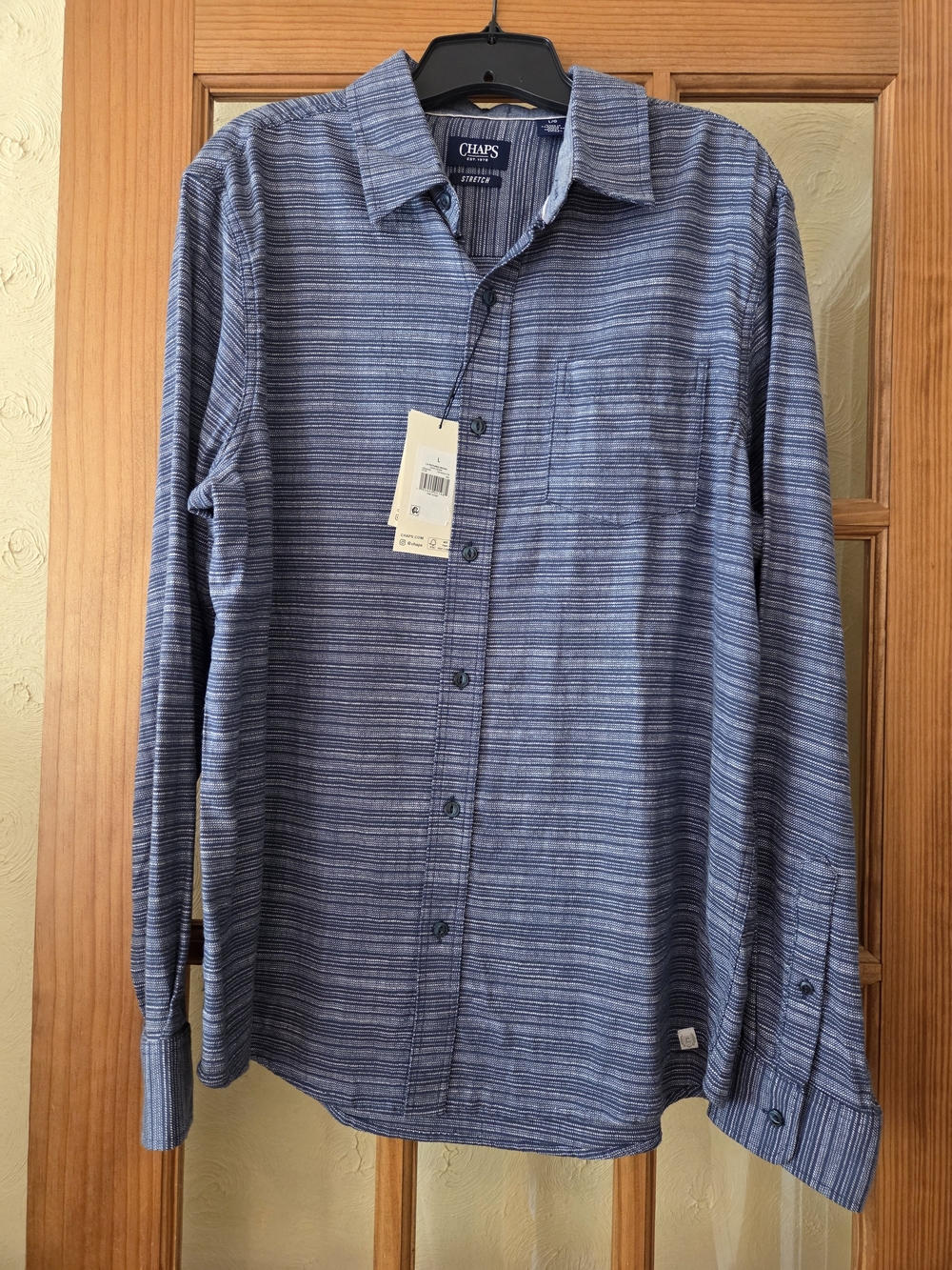 Chaps Men’s Blue Striped Button-Up Shirt